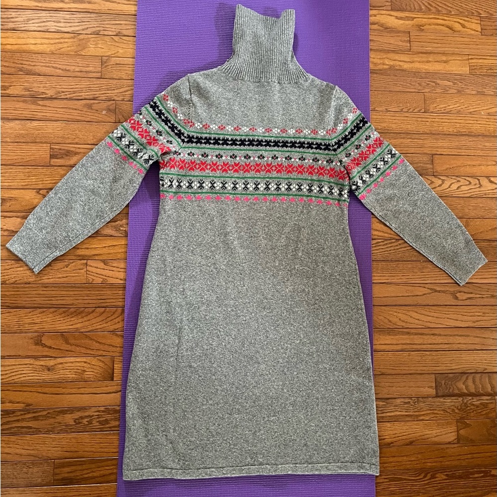 Talbots Gray Knit Sweater Dress